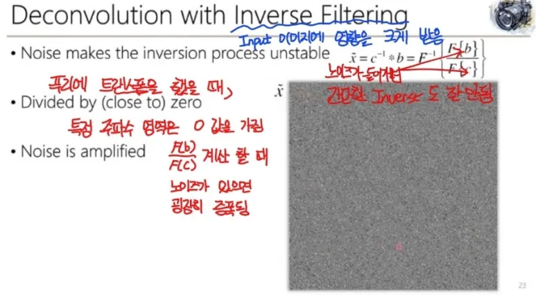 Deblurring과 Deconvolution 완벽 정리 | 흐릿한 이미지를 선명하게 복구하는 방법 5 inverse filtering4