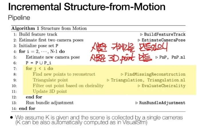 Structure from Motion : 이미지 여러 장으로 3D 복원하는 기술 16 16 Step3