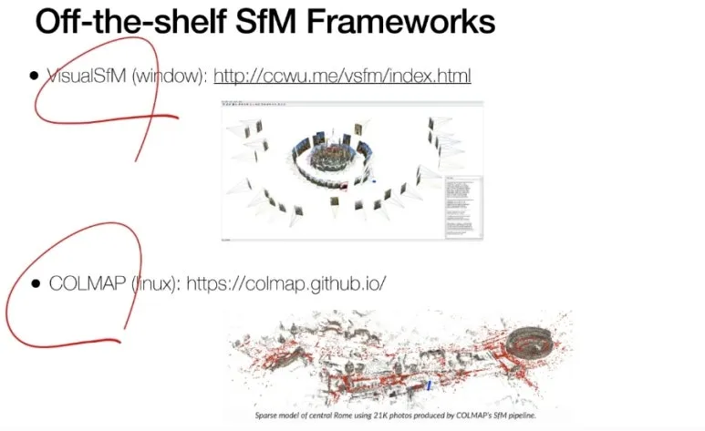 Structure from Motion : 이미지 여러 장으로 3D 복원하는 기술 26 26 SfM Frameworks