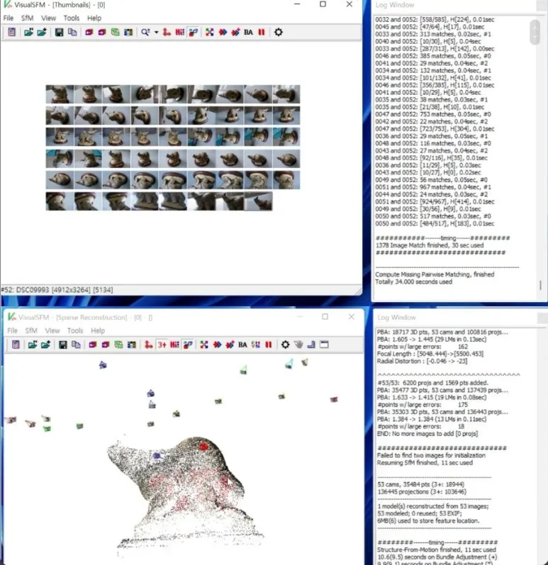Structure from Motion : 이미지 여러 장으로 3D 복원하는 기술 3 2 VisualSfM